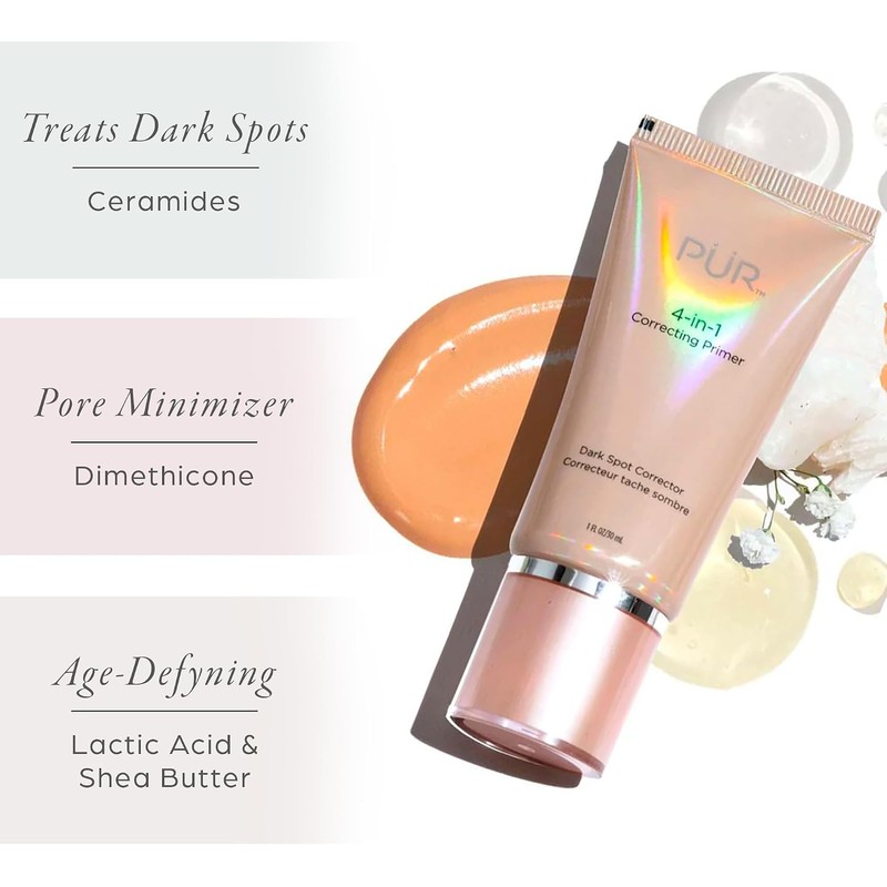 PÜR Prebase correctora 4 en 1, Corrector de manchas oscuras