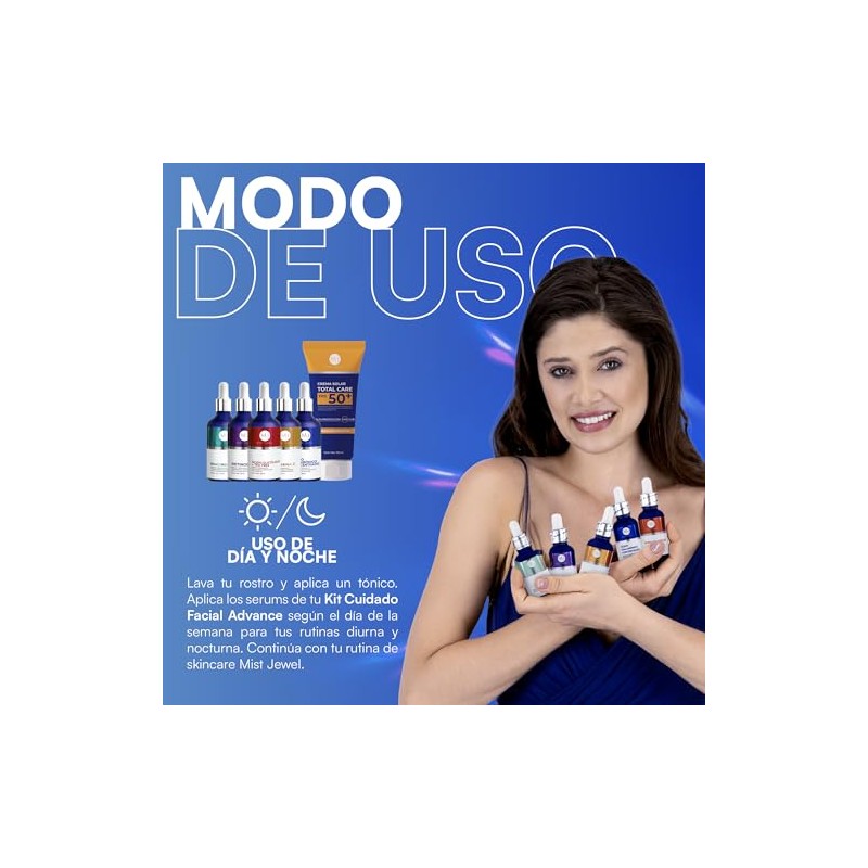 Mist Jewel Kit Facial Completo Protector Solar Fps50 Set Sérums