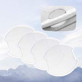 Car Door Knob Door Handle Protector SIL Material Car Scratch Prevention Carbon Protection Cover Protective Film Universal Fit Car Accessories Elegant Material Stylish (L Size Semi-Transparent)