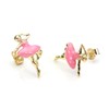 9ct Gold & Pink Enamel Ballerina Stud Earrings/Studs/Earring/Dancer