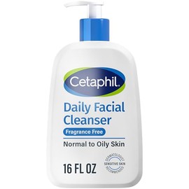 Cetaphil Face Wash, Daily Facial Cleanser for Sensitive, Combination to Oily Skin, NEW 16 oz, Fragrance Free,Gentle Foaming, Soap Free, Hypoallergenic