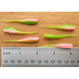 ALL AMERICAN Tournament Quality Soft Plastic Lures 200ct ELECTRIC CHICKEN 2" STINGER SHAD GRUBS Crappie Baits Quiver Tail Lures