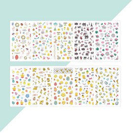 FOMIYES 10pcs Easter Theme Nail Decals Kids Manicure Stickers Easy-to-Apply Nail Art Paste Perfect for Parties Random Color