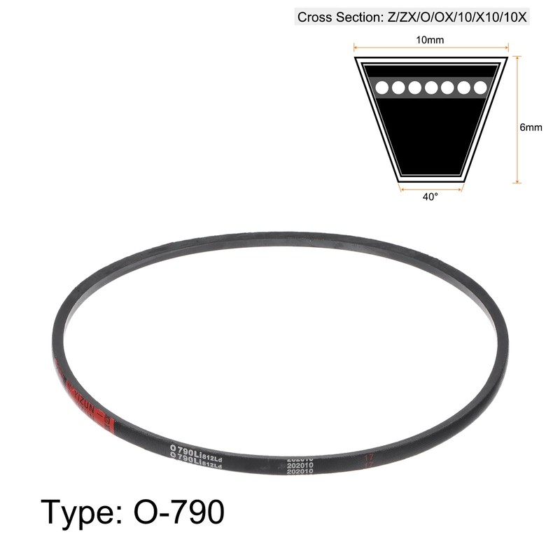 sourcing map O-790 V-belt drive belt, 790 mm, rubber for