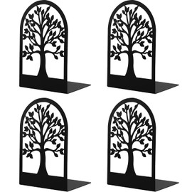 Metal Book Ends, MSDADA Desk Bookends Heavy Duty, Book Ends Holder for Shelves, Bookends for Office&School, Book Shelf Holder Home Decorative, Bookend Supports, Book Stoppers(2 Pairs)