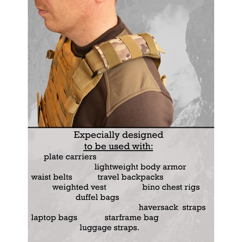 Shoulder Strap Pad for Optimal Weight Distribution, Plate Carrier Shoulder