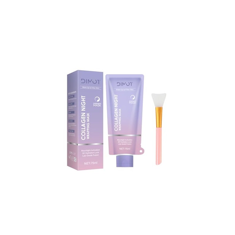 Collagen Night Wrapping Mask, Overnight Sleeping Face Mask with Hyaluronic