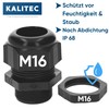 Kalitec M16 Cable Gland Plastic 2.5-8 mm Clamping Range I