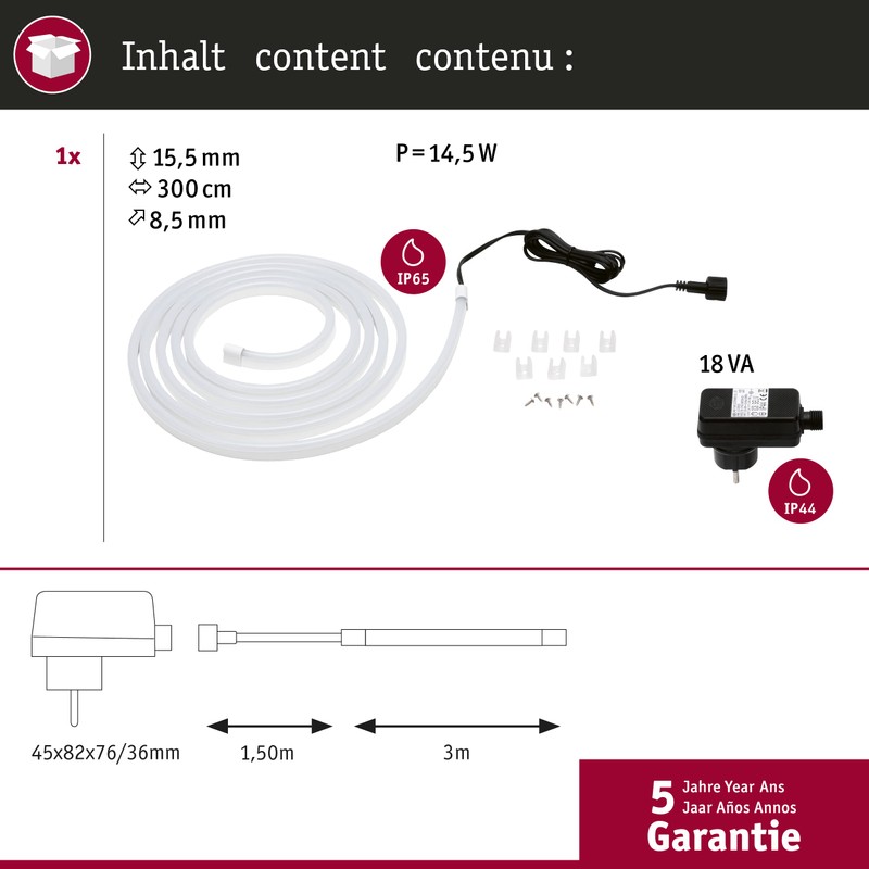 Paulmann 78905 LED Strip Set Outdoor SimpLED 3 m Warm