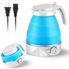 Portable Electric Travel Kettle, 600ml Collapsible Silicone Kettle with Temperature