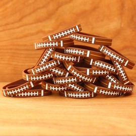 SayitBands 10 Football Design Wristband Silicone Bracelets