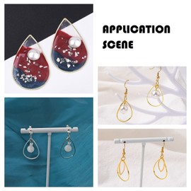 FASHEWELRY 100Pcs Brass Teardrop Open Bezel Charms Connectors Silver Hollow Linking Rings Charms for Dangle Beading Hoop Jewelry Making, 11x7x1mm