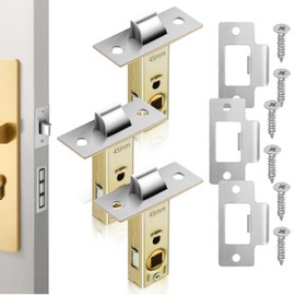 Tubular Latch, Internal Door Tubular Mortice Latch, Electroplated Silent Internal Door Lock for Kitchen Bathroom Bedroom (3 Pack)