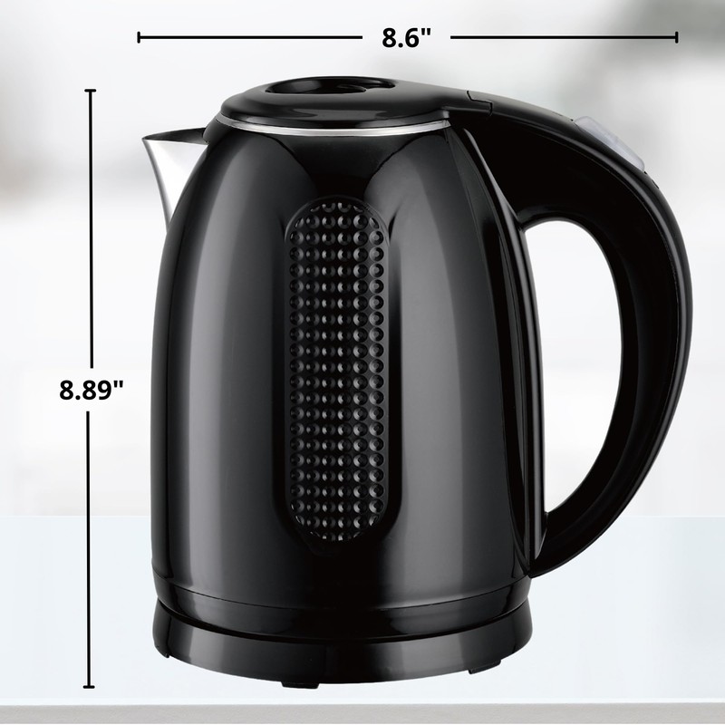 OVENTE 1.7L Double Wall Electric Tea Kettle, 1100W Water Boiler
