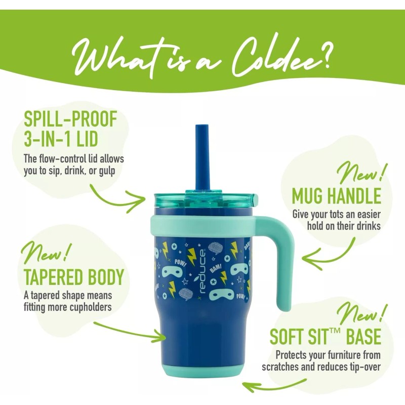 Reduce 14 oz Portable Coldee Tumbler with Handle and Spill-Proof