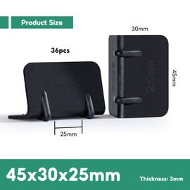 Edge Protection Angle, Pack of 36 Plastic Edge Protection, 4.5 x 3 cm Edge Protection Lashing Straps, Truck Edge Protection for Lashing Straps with 25 mm Width, Load Securing (Black)