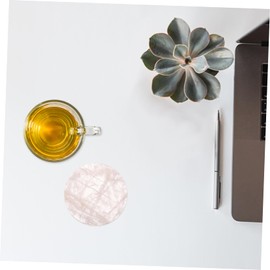 Ciieeo 2pcs Gilded Quartz Round Coasters Crystal Coaster for Drinks Coffee Tabletop Decor Crystals Cup Mat