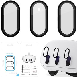 ガラス保護 フィルム 3枚セット Meta Quest 3用 フロントレンズフィルム 合金+強化ガラス 互換品 保護フィルム 360°プロテクト 摩擦 キズ 粉塵 衝撃を吸収 ガラス保護フィルム アクセサリー（ブラック）