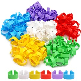 LCOUACEO Pack of 300 Poultry Foot Rings, Diameter 16 mm, Chicken Identification Leg Bands, Multicoloured Chicken Leg Rings, Marking Poultry Ring for Marking Large Chickens, Ducks, Birds, Pigeons