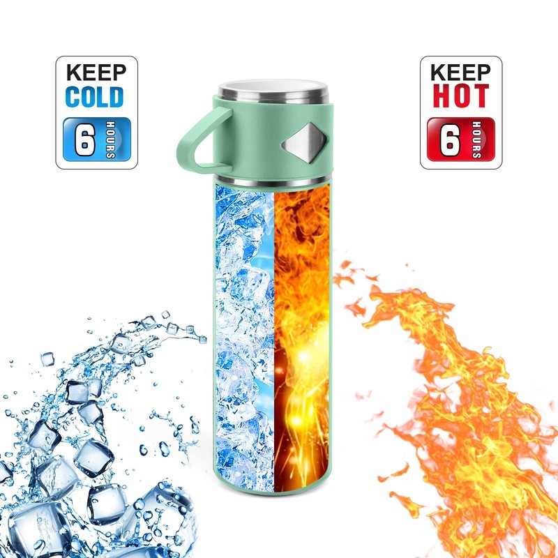 Vacuum Insulated Flask 700ml/23.6oz Stainless Steel Thermo Bottle with Cup