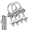 ziyue 4pcs Antenna Mast Clamp U-Bolt Pipe Retainer V-Jaw Bracket