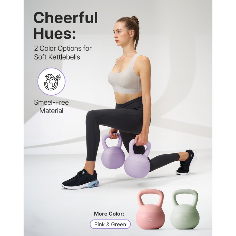 YOTTOY Soft Kettlebell,Kettlebell Anti-Slip Grip Weight for Home Workouts, Kettlebells