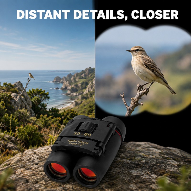 30x60 Compact Binoculars for Outdoor Viewing - HD Mini Telescope