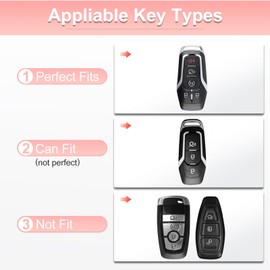 Pangpai Pink Key Fob Cover for Ford, Soft TPU Key Case Protection with Bling Keychain Fit for F150 Explorer Mustang Edge Lincoln MKZ MKX MKC