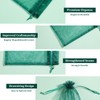 Hopttreely 100PCS Dark Green Organza Bags, 4X4.72 inch Mesh Bags