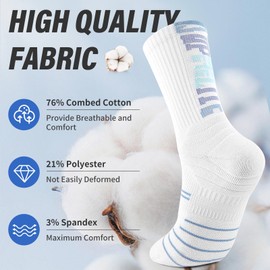 FGZ Mens Hiking Socks Moisture Wicking Cushion Crew Socks for Outdoor Sports 3 Pairs,9-12