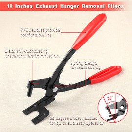 LEONTOOL 10 Inches Exhaust Hanger Removal Pliers Exhaust Pliers for Rubber Bracket and Exhaust Hanger Separation Exhaust Hanger Tool with 25-Degree Offset Handle for Access in Hard-to-Reach Places