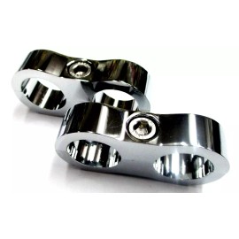 Performance Plumbing Components Show Chrome Mirror Finish Billet Alum dual hose seperators  3/8" i.d. 2 per pk