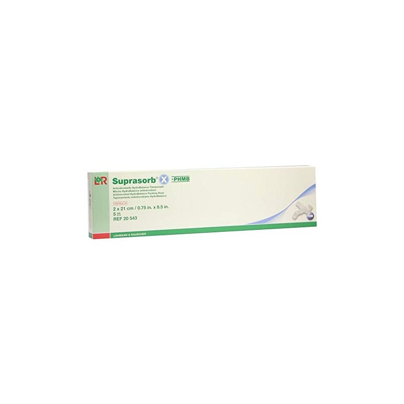 SUPRASORB X+PHMB HydroBalance Tamponade 2x21 cm Pack of 5