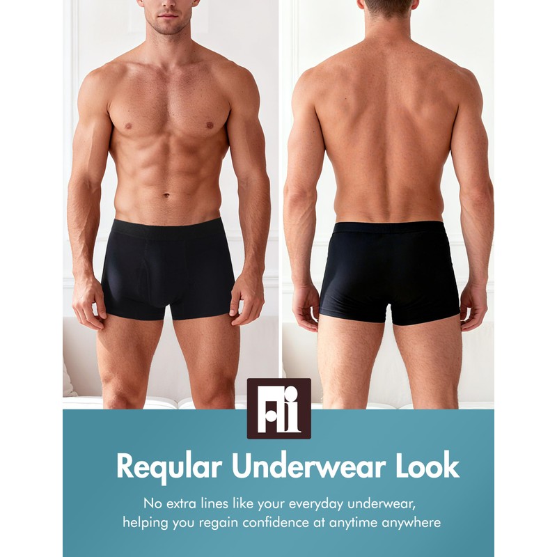 AIRCUTE Men Urine Incontinence Underwear Fly Front Opening Absorbent Leak