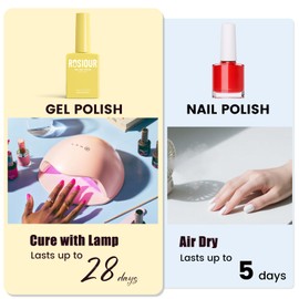 Rosiour TPO and Hema Free Bright Orange Gel Nail Polish- 18ml Hypoallergenic Non Toxic Light Orange Nail Polish Gel, Long Lasting Soak Off UV Nail Polish for Manicure Nail Design Salon Home DIY