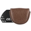 Golf Mallet Putter Covers, Magnetic Closure Brown Premium Leather Mallet