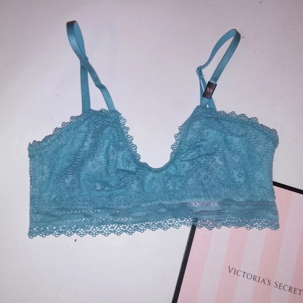 Victoria's Secret Victoria Secret Bralette Bra XS Blue Scoop Daisy