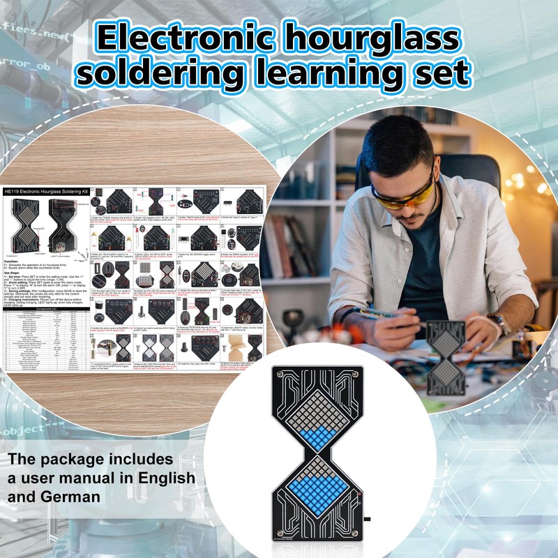 PEMENOL DIY Electronic Hourglass Soldering Kit, 1-99 Minute Countdown Timer