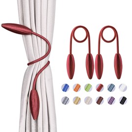 Pretty Jolly 2 Pieces DIY Twisted Curtain Tiebacks Creative Decorative Tiebacks Random Modelling Curtain Holdbacks for Home and Office Curtains (Red)