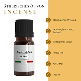 Oxxigena - Essential Oil Incense - 30 ml - Made in Italy - 100% Pure, Natural, Vegan, GMO-Free - Ideal for Aromatherapy, Massage Mixes