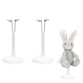 QZDAFFIC 2PCS Doll Stands Figure Display Stand, Adjustable White Action Figure Stands Display Holder for 25cm Dolls Gundam DIY Collectors