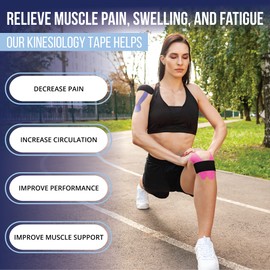 SB SOX Pro Synthetic Kinesiology Tape (Precut & Uncut Options) – Longer Lasting Performance Fabric Option to Our Original Cotton Kinesiology Tape - Also Latex Free, Water Resistant! (Black - Precut)