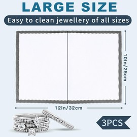 LuckEcho 3PCS Jewelry Cleaning Cloth, 10'' x 12'' Silver Polishing Cloth Jewelry, 100% Cotton Jewelry Cloth Polishing for Cleaning Gold, Diamonds, Platinum, Gemstones, Coins
