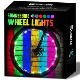 Sumree LED Bike Wheel Lights,2-Tire Pack USB Rechargeable Bike Lights with Batteries Included, Best Bicycle Lights - Stocking Stuffer Birthday Gift for Kids, Girls, Boys, Adults - Color: Color-Changing