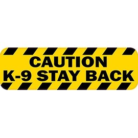 StickerTalk Caution K-9 Stay Back Vinyl Sticker, 10 inches by 3 inches