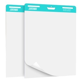 SHARBDA Sticky Easel Pad,20 in x 23 in,Flip Chart Paper,Sticky Chart Paper for Teachers,Self-Stick Easel Paper,Super Sticky & Bleed-Resistant, 30 Sheets/Pad, 2 Pads