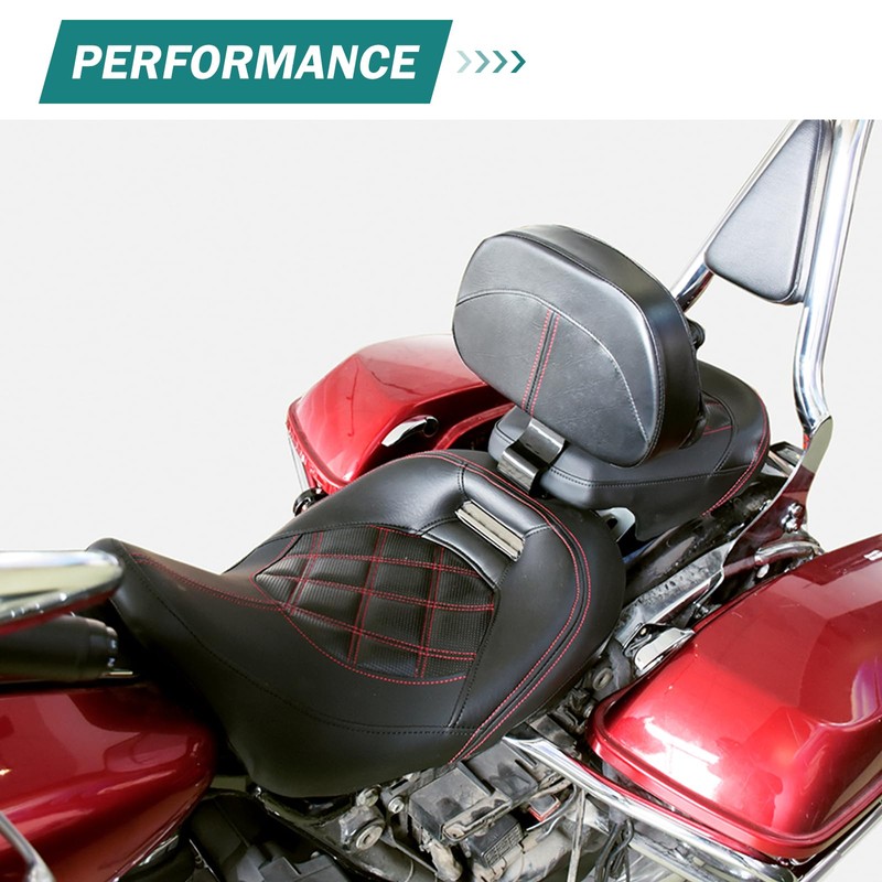 Rider Backrest Pad Adjustable Mounting Kit Driver For Harley Touring
