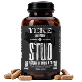 Suplemento Masculino 100% Orgánico Con Órganos Reproductores Toro STUD YEKE | Libre Pastoreo, Zinc, Selenio, Magnesio, pHDA, 180 Cápsulas, Sin OGM, Al