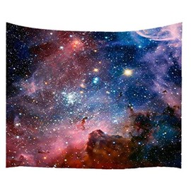 Goodbath Space Wall Tapestry, Universe Galaxy and Star in Outer Space Wall Hanging for Living Room Bedroom Dorm, 80" x 60", Colorful