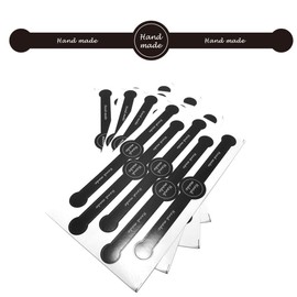 100PCS(20Sheets) Handmade Food Baking Seal Stickers Black Long Strip Baked Sealing Labels Self Adhesive Sticker for Baking Craft Arts Food Food Retail Package